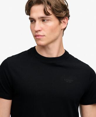 Superdry t-shirt essential stacked logo geborduurd van biologisch katoen –