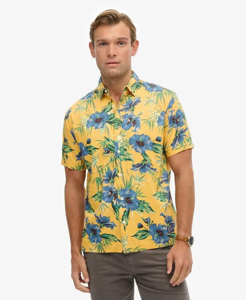 superdry Camicia Hawaiian Stampata Gialla 5/7