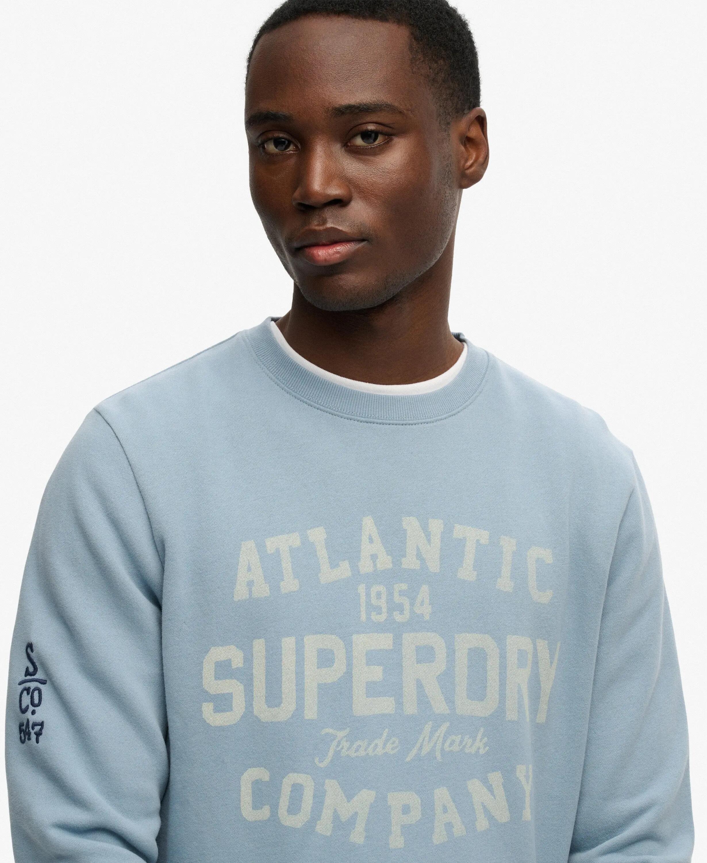 superdry Sweatshirt Coastal Relaxed en coton – Washed Denim Blue 4/5