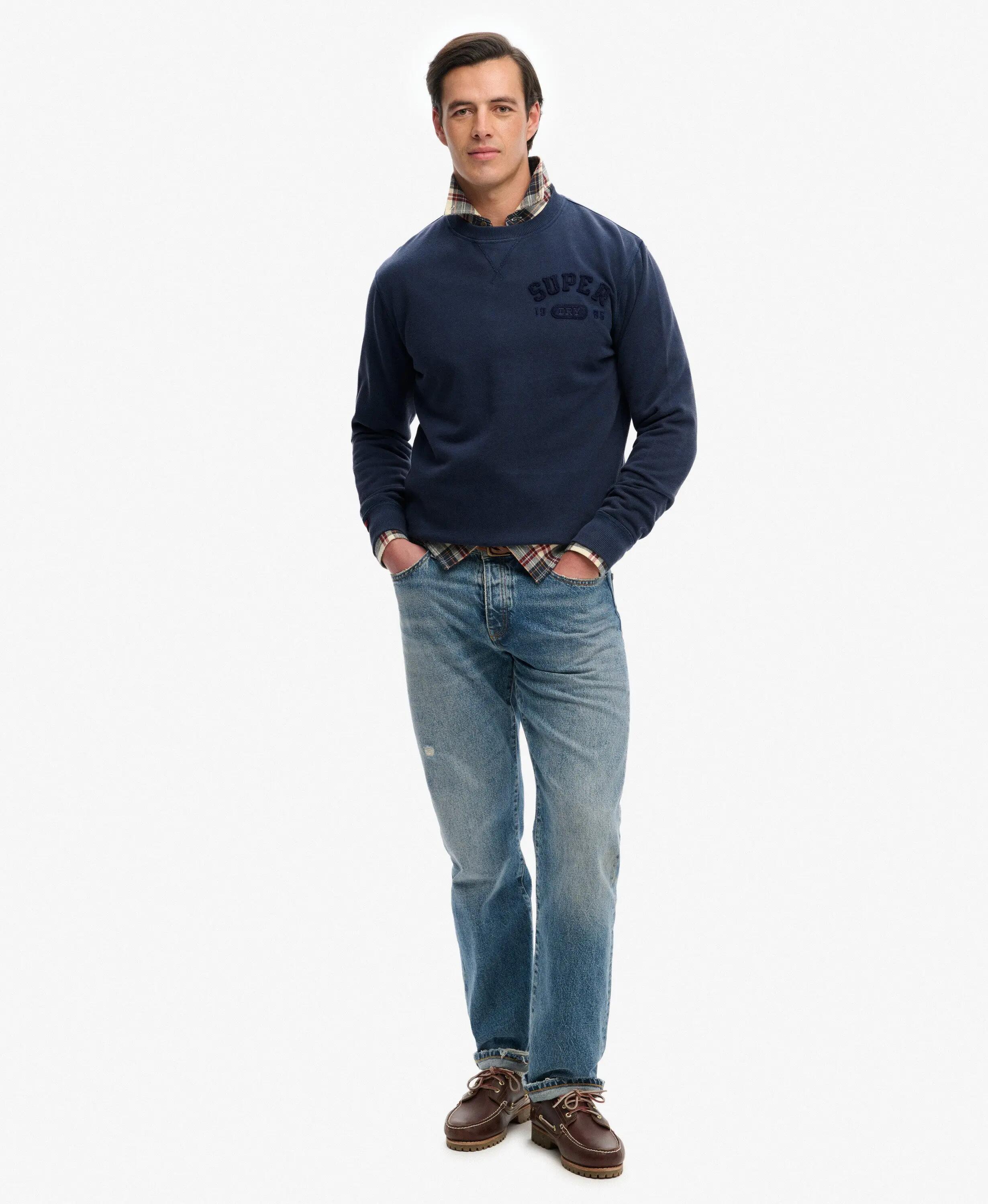 superdry Vintage Athletic Tonal Crew Sweatshirt – 100% algodão, Loose Fit 3/7