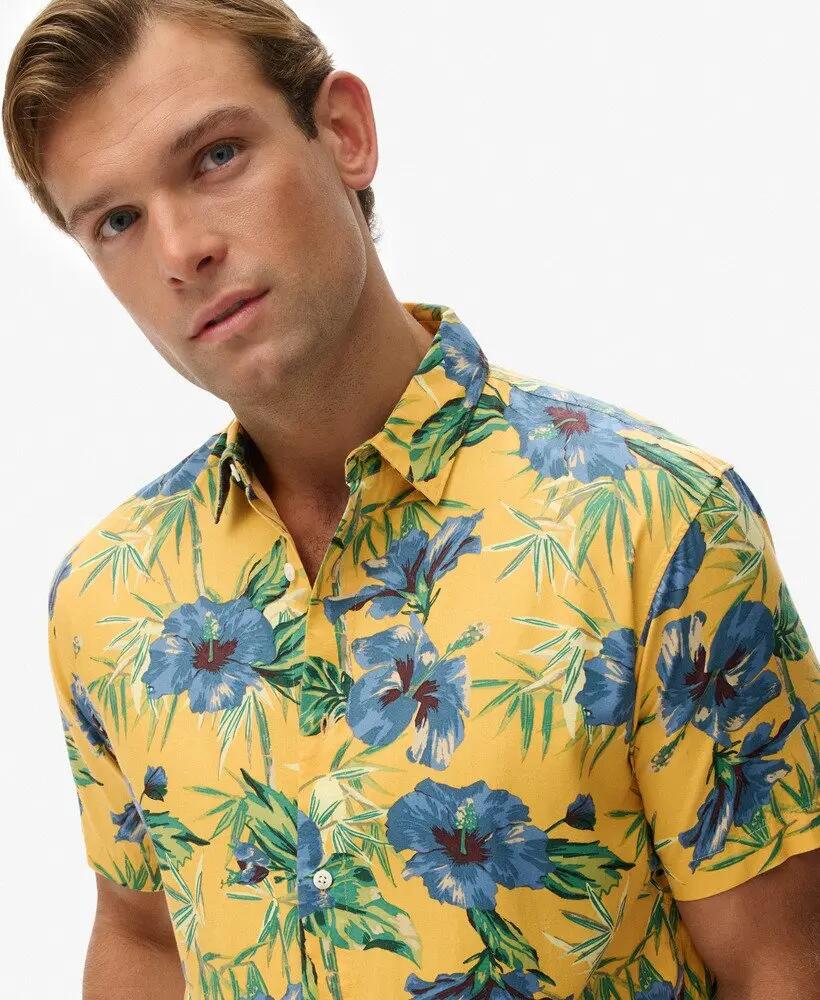 superdry Camicia Hawaiian Stampata Gialla 3/7