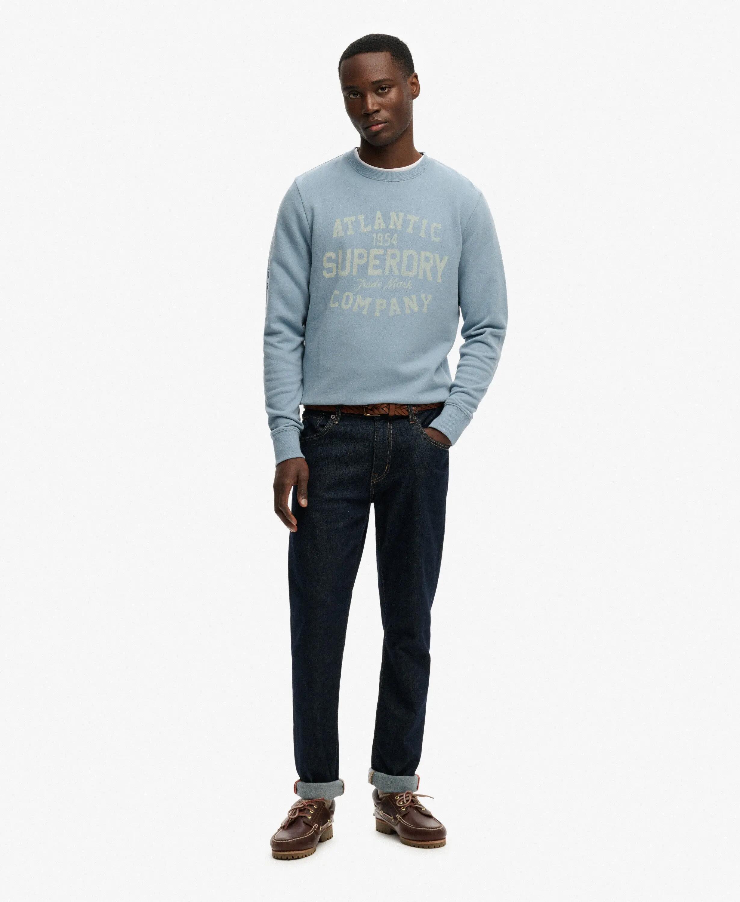 superdry Sweatshirt Coastal Relaxed en coton – Washed Denim Blue 3/5