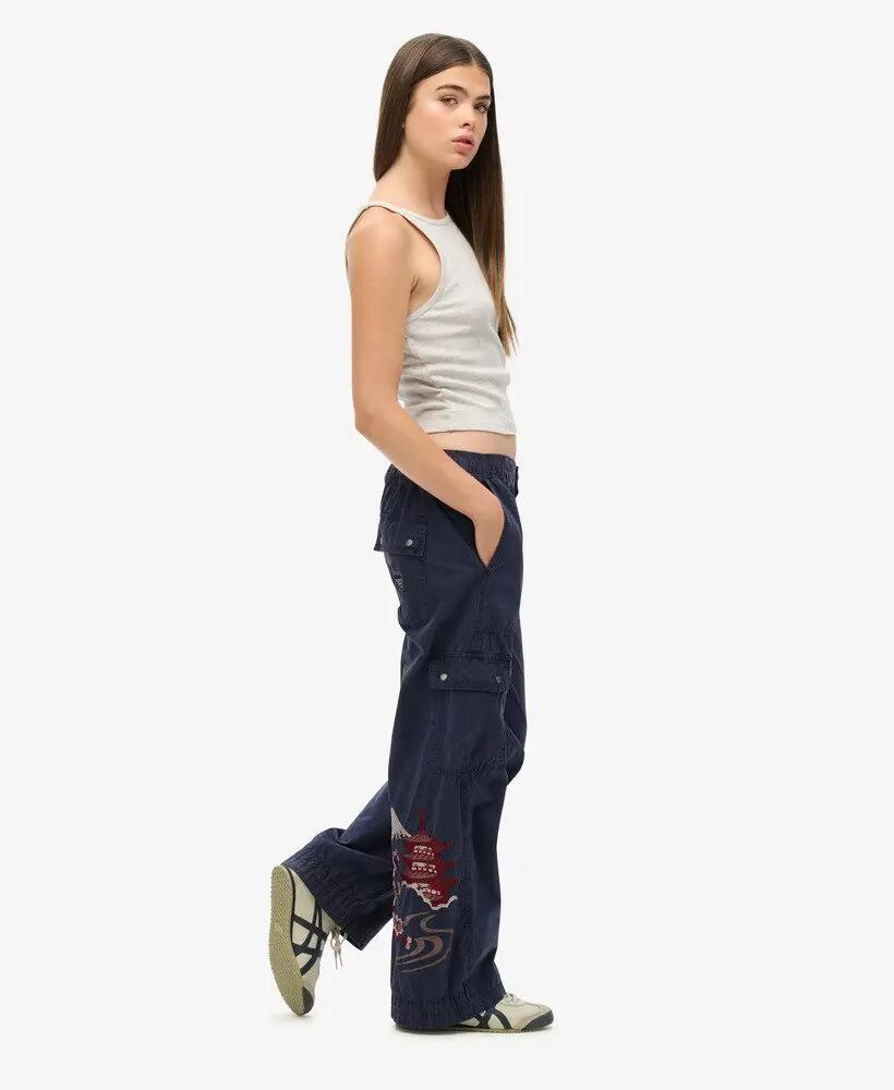 superdry Calça cargo bordada Lr – 100% algodão, CLASSIC NAVY 3/7