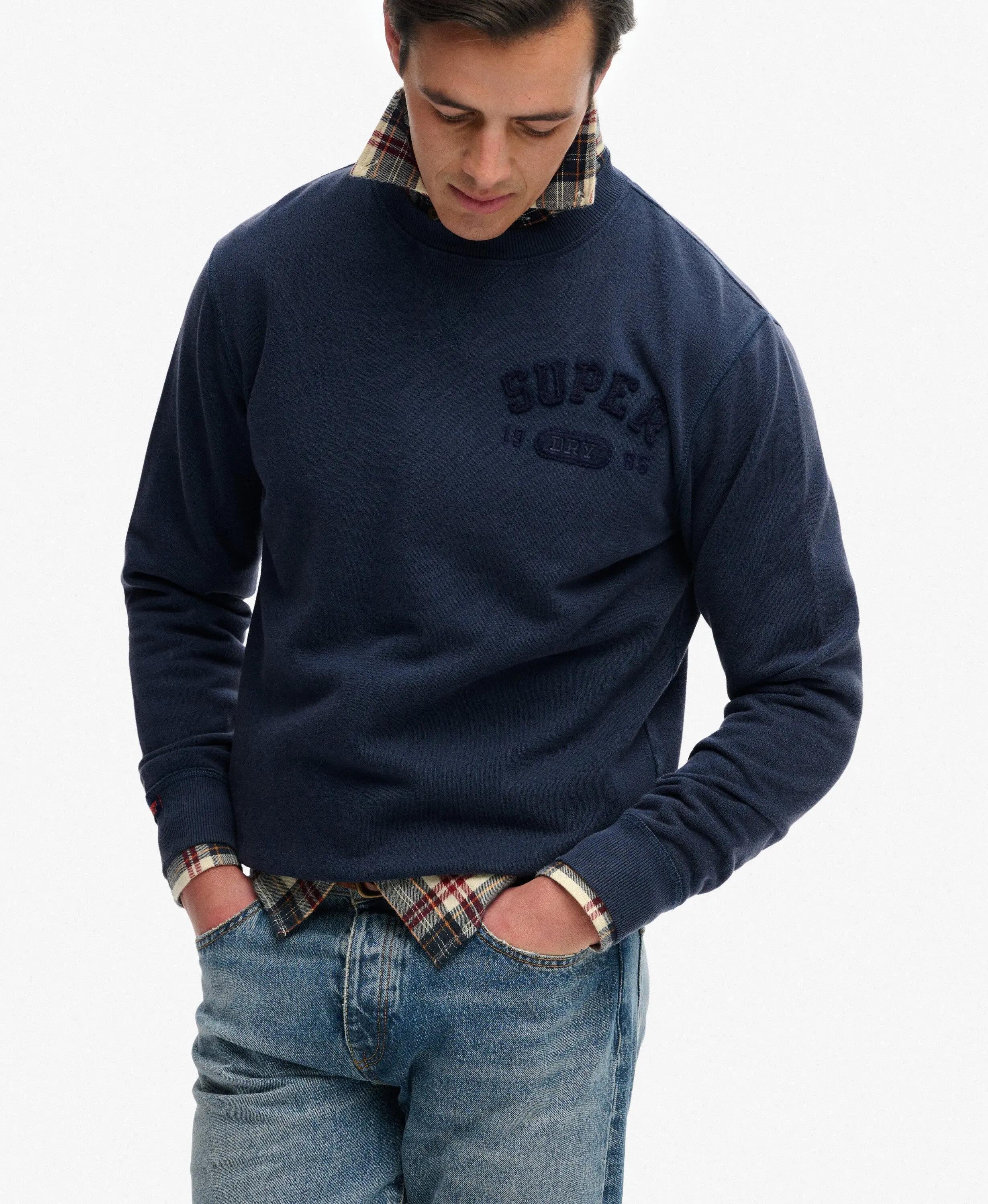 superdry Vintage Athletic Tonal Crew Sweatshirt – 100% algodão, Loose Fit 2/7