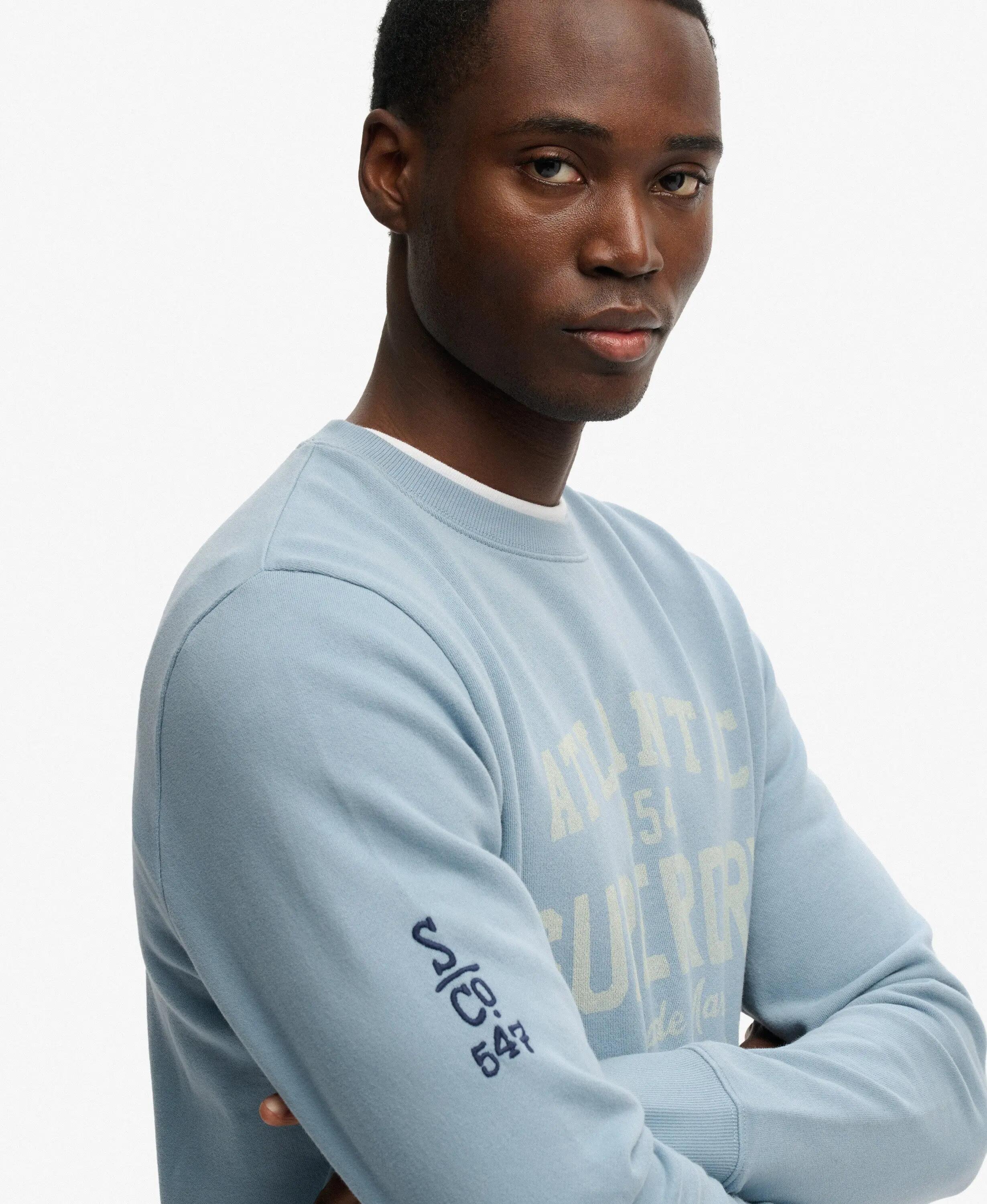 superdry Sweatshirt Coastal Relaxed en coton – Washed Denim Blue 2/5