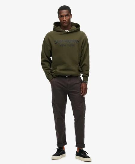 superdry Core Cargo Pants — Washed Black, tapered Fit