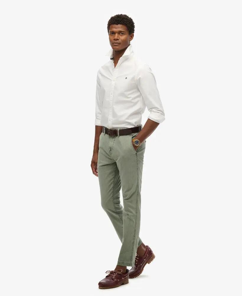 superdry Calças chino International — Slim Fit, Washed Sage 4/6