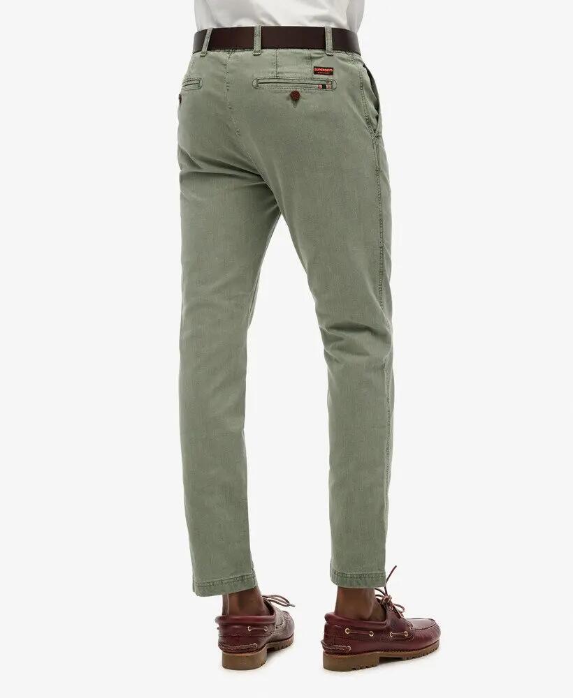 superdry Calças chino International — Slim Fit, Washed Sage 2/6
