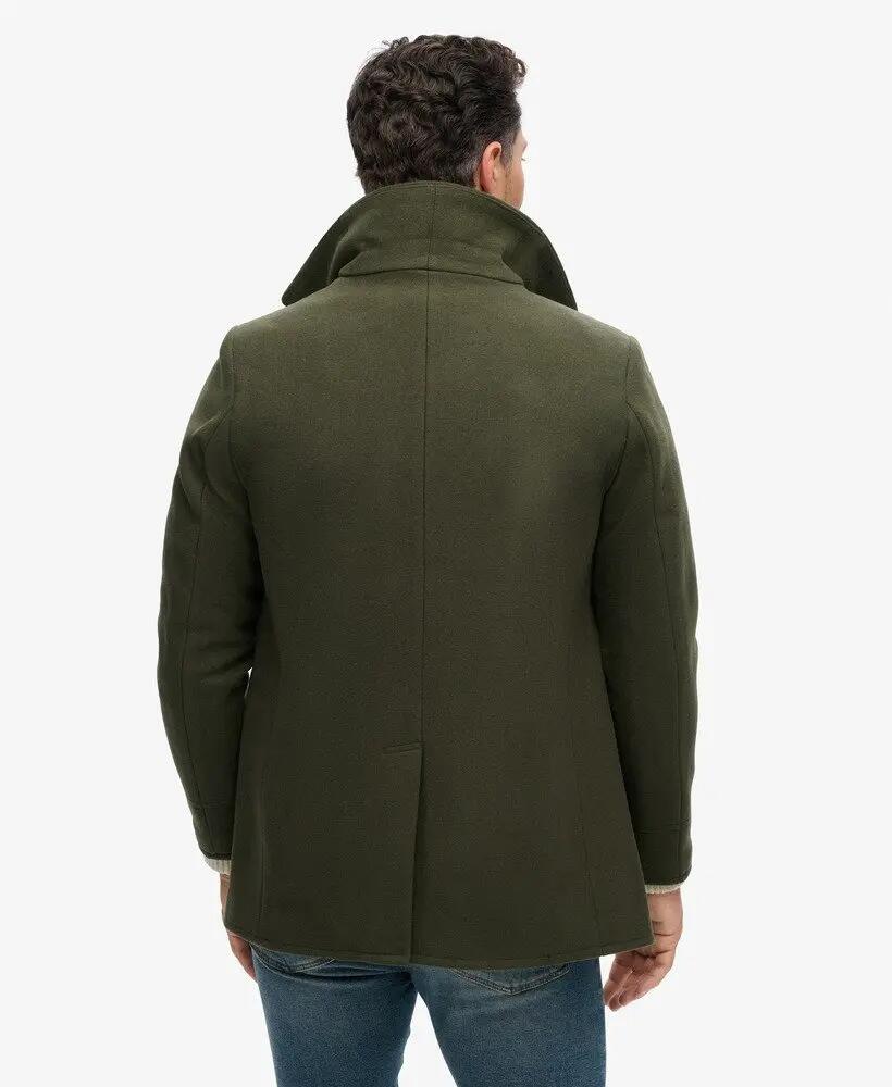 superdry Pea Coat em mistura de lã – Tecido Melton pesado, corte relaxed 4/5