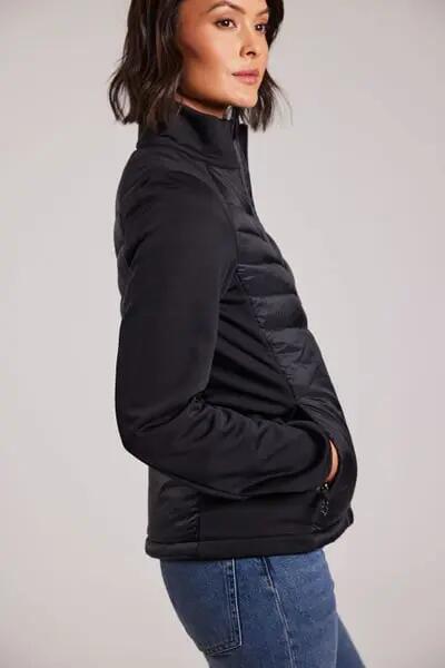 sebago Karin Hybrid Jacket – Casaco híbrido preto, frente e costas ligeiramente 4/6