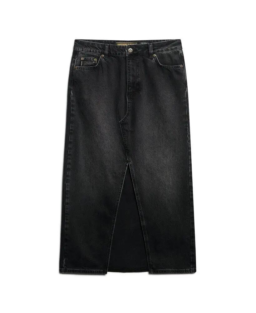 superdry Jupe Maxi en Denim avec Fente — 100% Coton Biologique 7/7