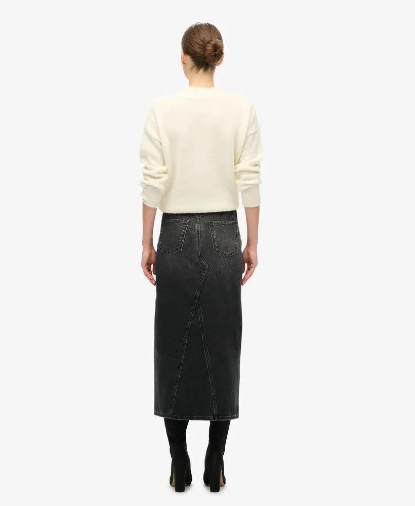 superdry Jupe Maxi en Denim avec Fente — 100% Coton Biologique 5/7