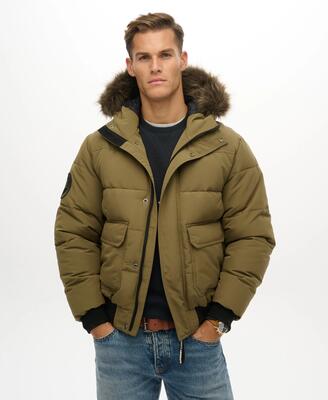 Superdry everest hooded puffer bomber jacket – gewatteerde capuchonjas