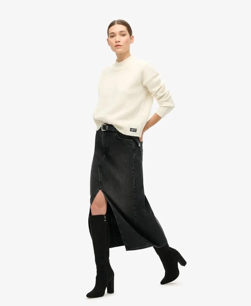 superdry Jupe Maxi en Denim avec Fente — 100% Coton Biologique 2/7