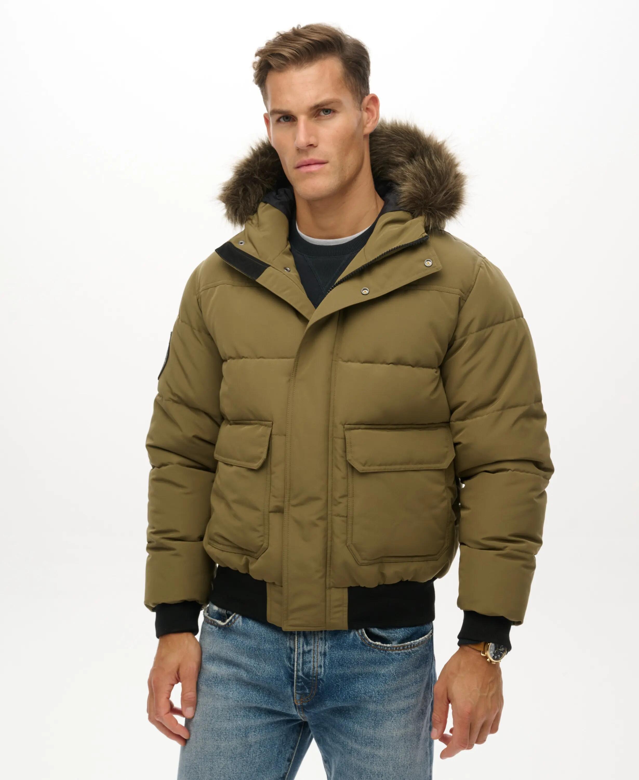 superdry Blusão Bomber Acolchoado com Capuz Everest Military Olive 5/6
