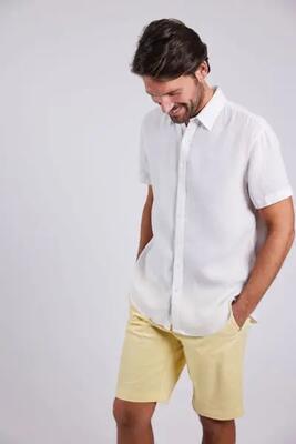 Sebago linnen overhemd korte mouw wit