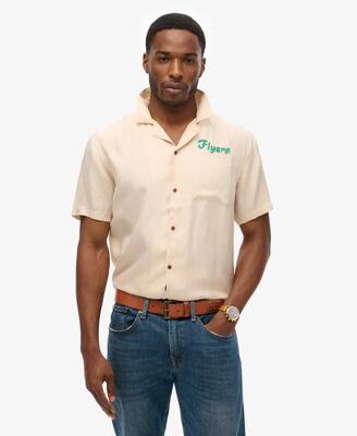Superdry vintage bowling korte mouw overhemd van viscose-cupro