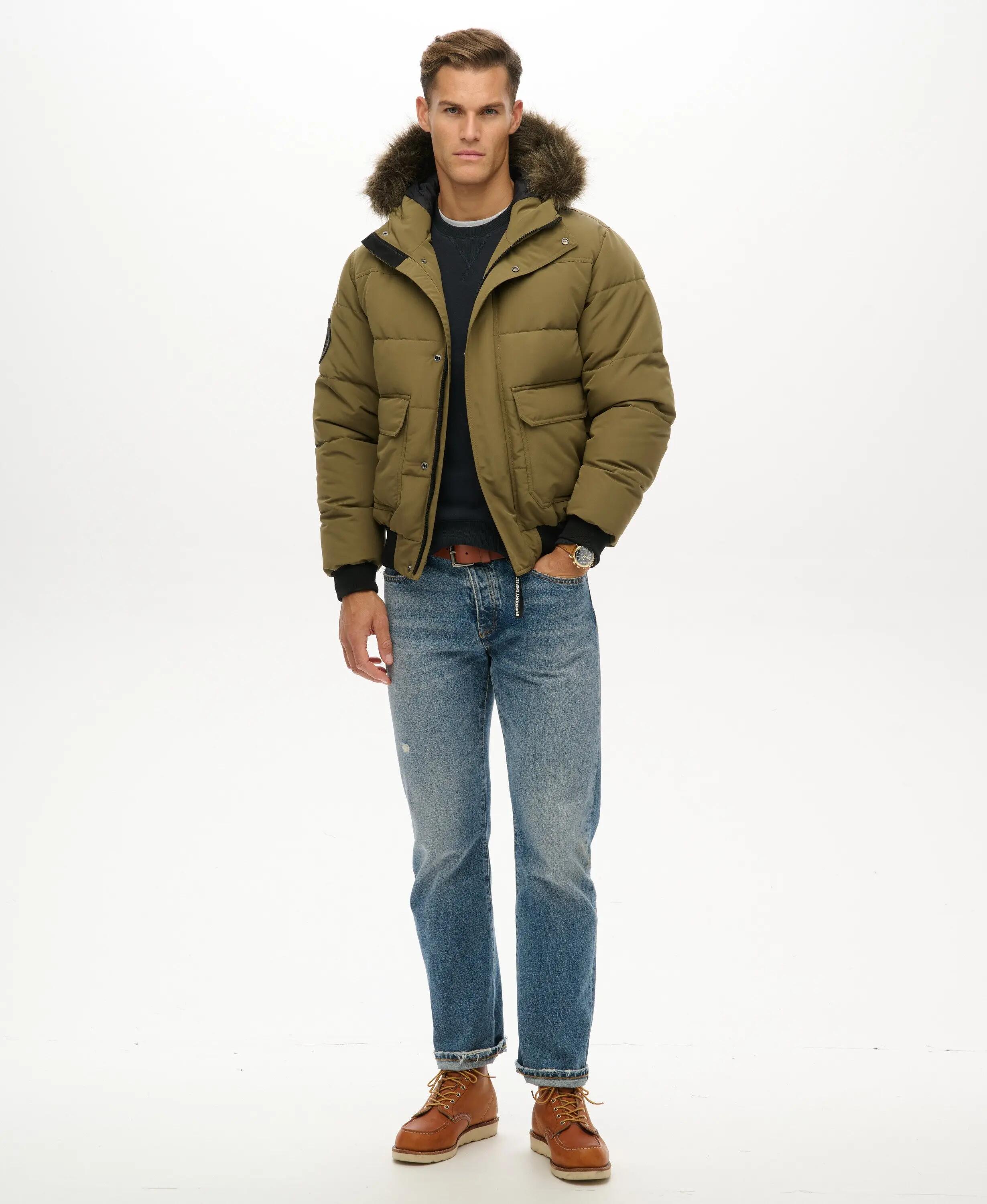 superdry Blusão Bomber Acolchoado com Capuz Everest Military Olive 3/6