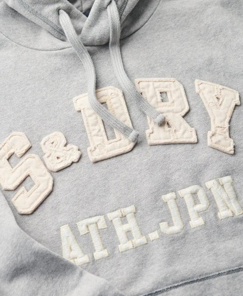 superdry Sweat à capuche Vintage Athletic en coton gris – LIGHT GREY MARL/DARK 6/7