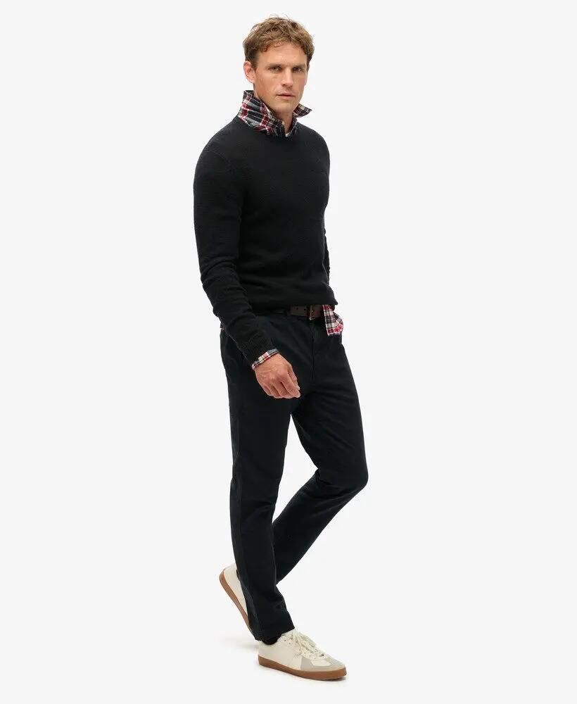 superdry Chino International Slim Fit in cotone elasticizzato – Washed Black 2/5