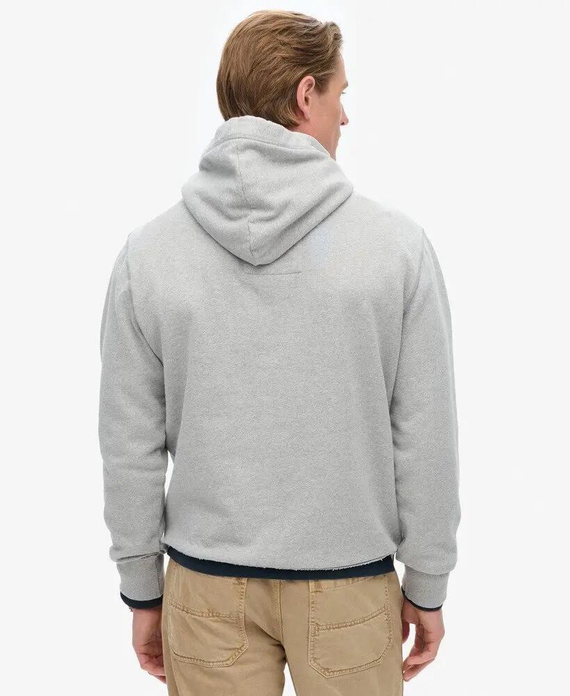 superdry Sweat à capuche Vintage Athletic en coton gris – LIGHT GREY MARL/DARK 5/7