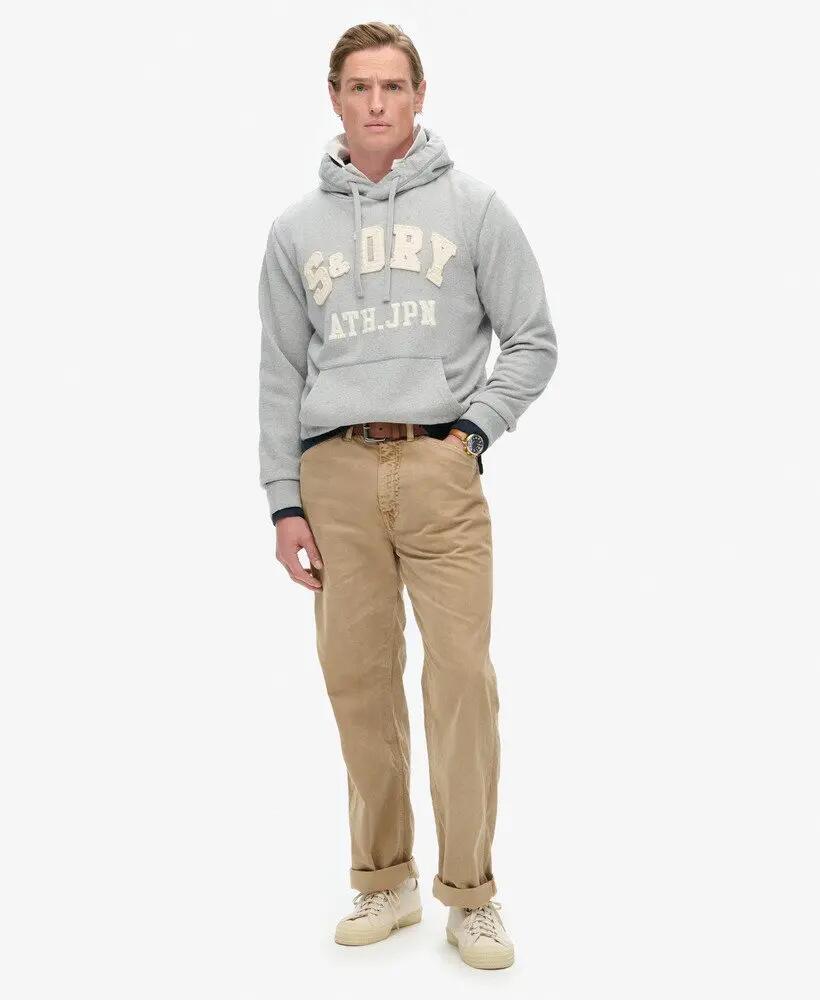superdry Sweat à capuche Vintage Athletic en coton gris – LIGHT GREY MARL/DARK 3/7
