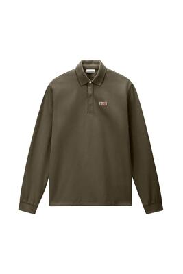 Polo - sportswear - heren - evan - lange mouwen, regular fit - army green