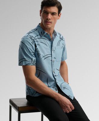 Superdry vintage loom korte mouw overhemd van biologisch katoen