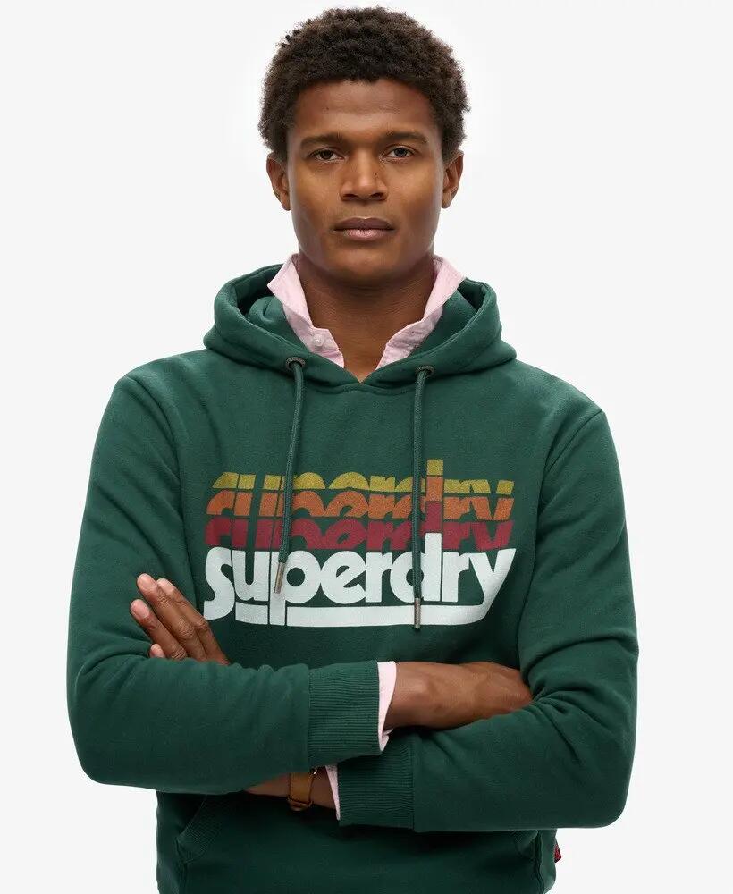 superdry Stacked Hoodie – felpa con cappuccio relaxed in cotone misto 3/4