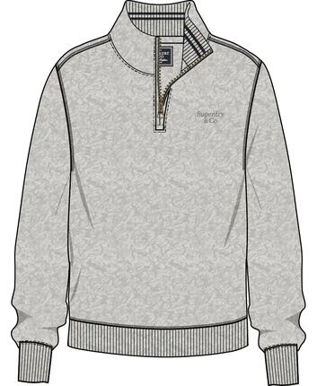 superdry Essential Serif Logo Half Zip Sweatshirt – Relaxed Fit