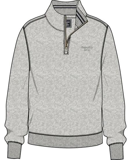 superdry Essential Serif Logo Half Zip Sweatshirt – Relaxed Fit