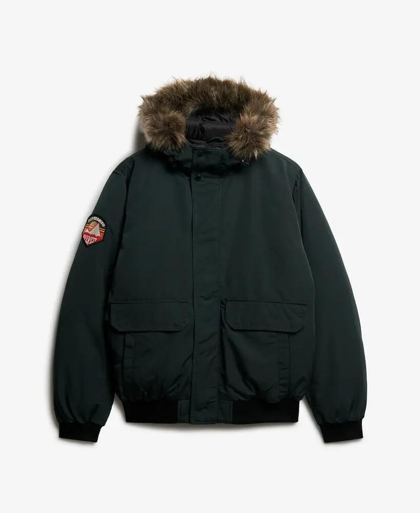 superdry Kurtka Bomber Everest z futerkiem – Slim, Cedar Dark Green 7/7