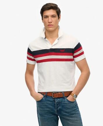 superdry Lightweight Stripe Jersey Polo – relaxed fit, paski