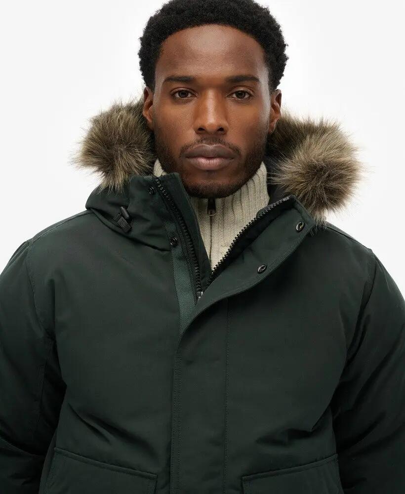 superdry Kurtka Bomber Everest z futerkiem – Slim, Cedar Dark Green 4/7