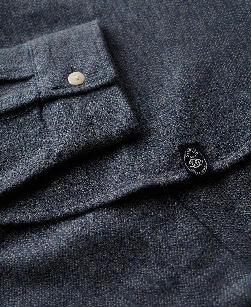 superdry Camicia Heavy Flannel The Merchant Store in 100% cotone indigo 6/6
