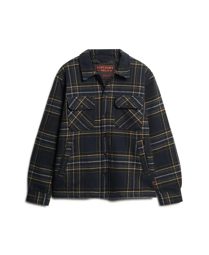 superdry Surplus Check Overshirt in cotone con imbottitura - Navy Check 6/6