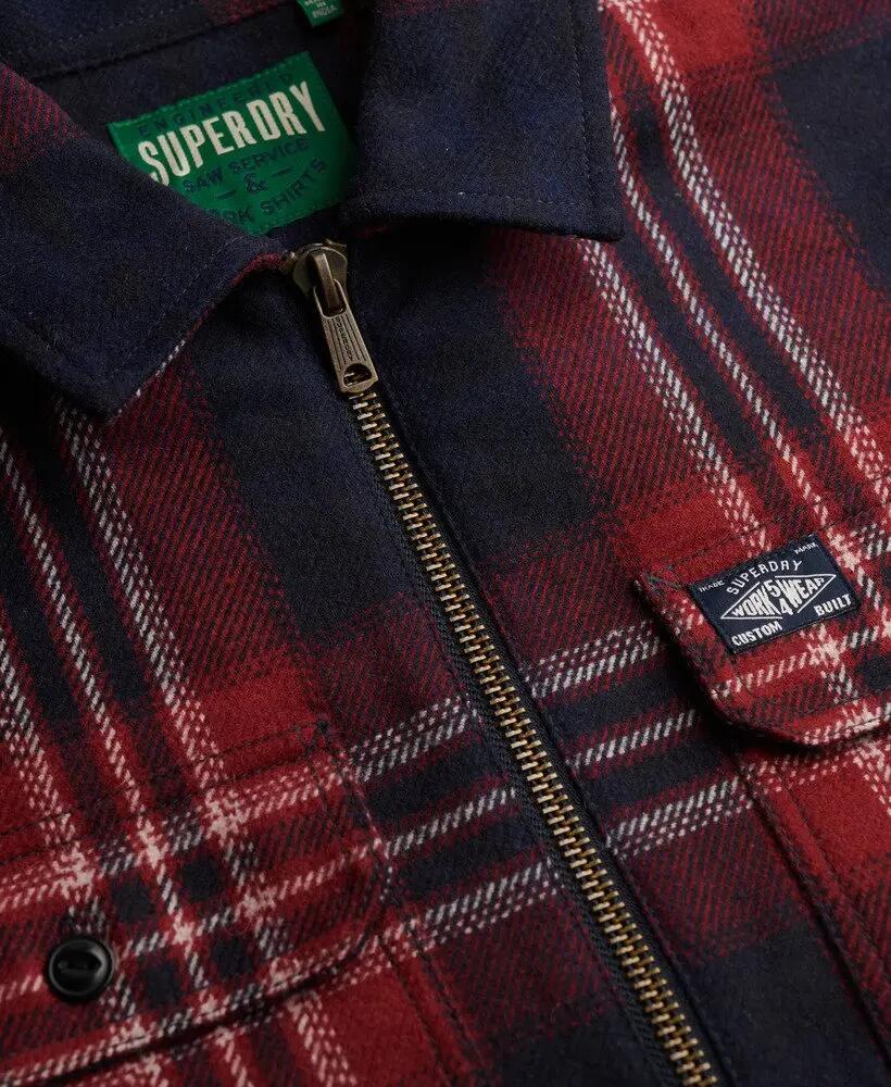 superdry Wool Blend Miller Zip Overshirt – mieszanka wełny 5/6
