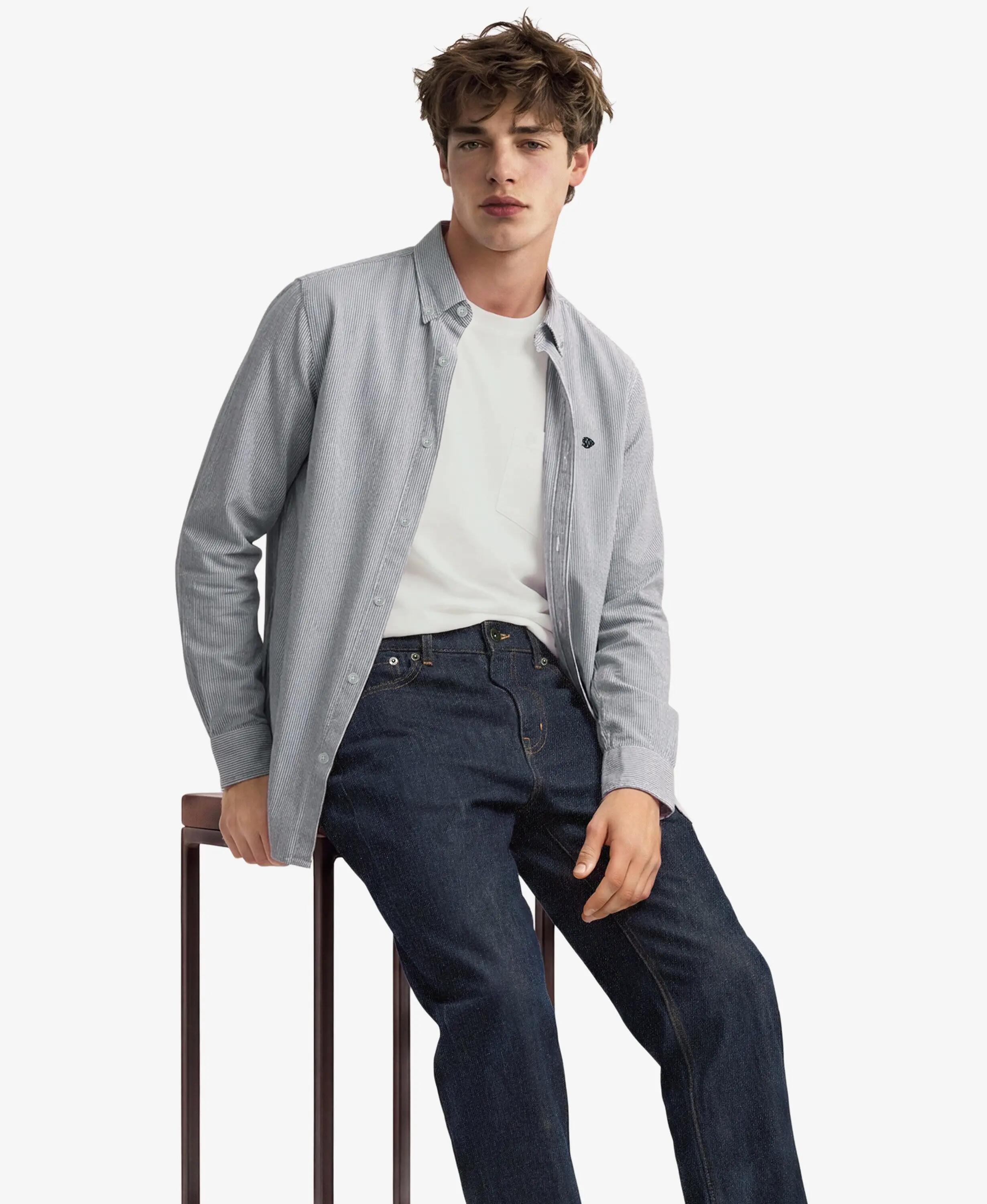 superdry Camicia Classic Oxford manica lunga in cotone bio 3/6