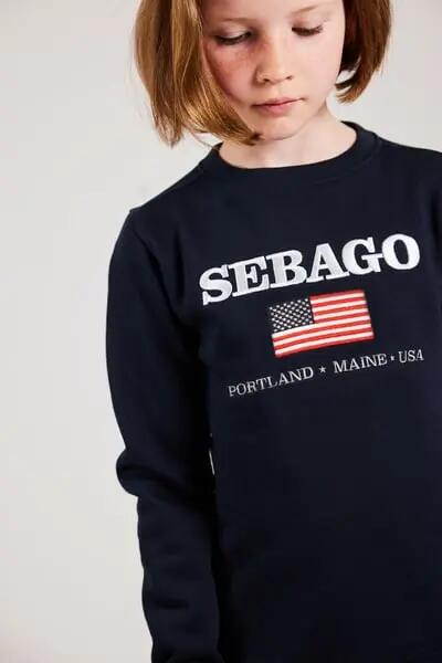 sebago Sam Printed Crew JR NAVY taille 158/164 2/3