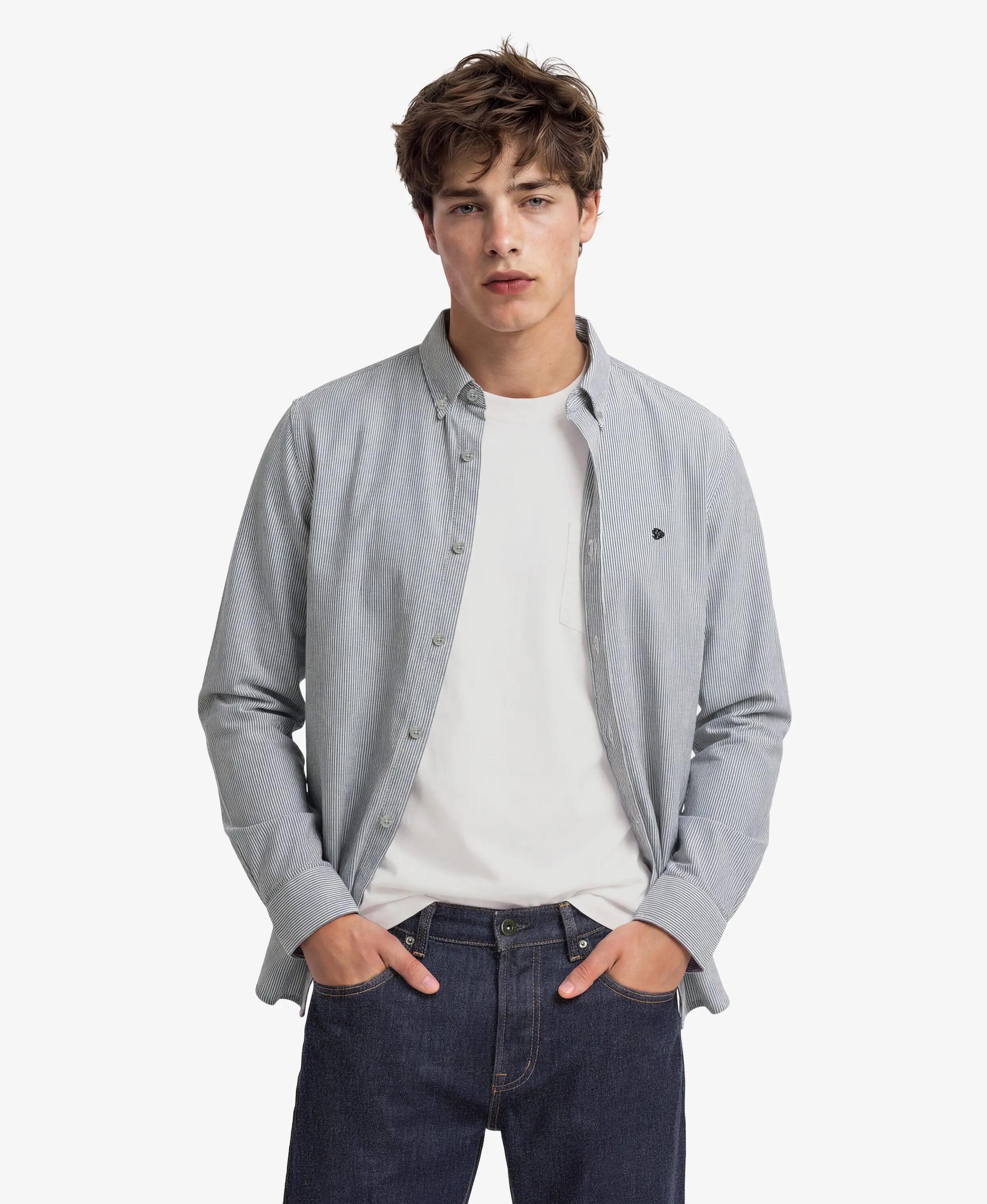 superdry Camicia Classic Oxford manica lunga in cotone bio 2/6