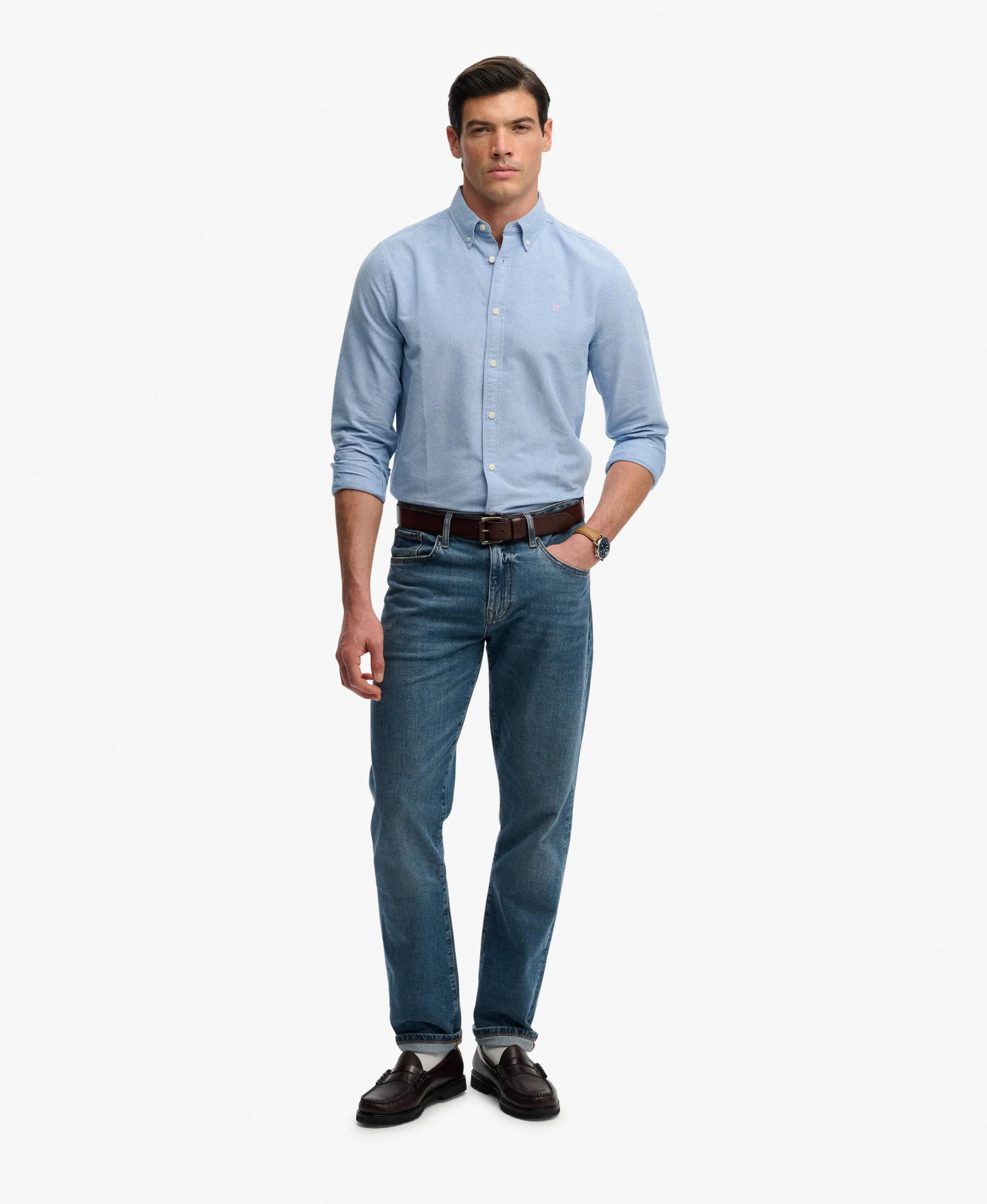 superdry Camisa Preppy Oxford manga larga - 100% Algodón Orgánico, Relaxed Fit 3/6