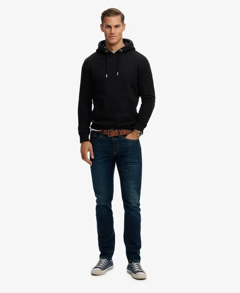 superdry Felpa con cappuccio Vintage Logo ricamato – Slim Fit, nera 3/6