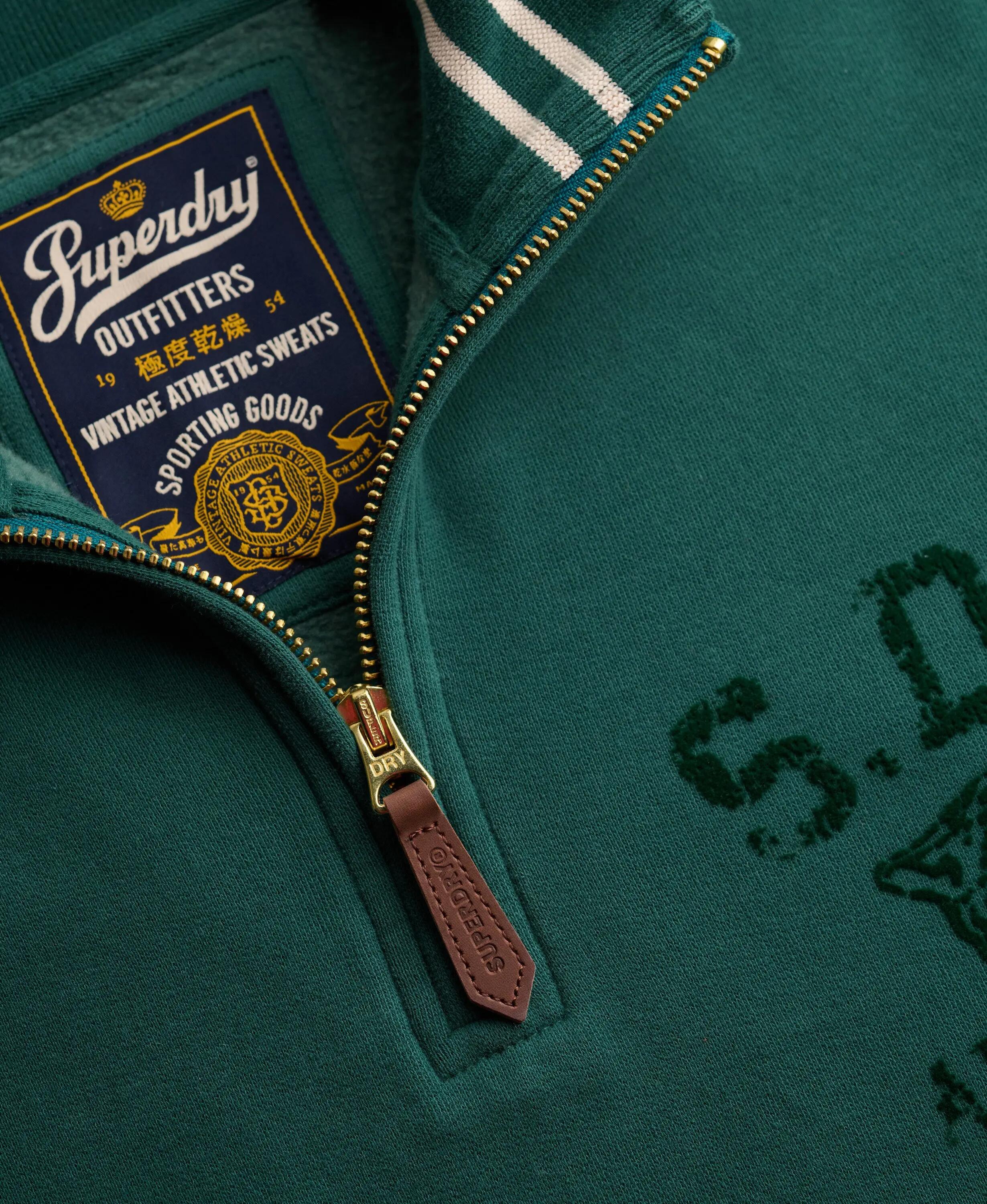 superdry Tonal Half Zip Sweatshirt em algodão reciclado — Storm Green 6/7