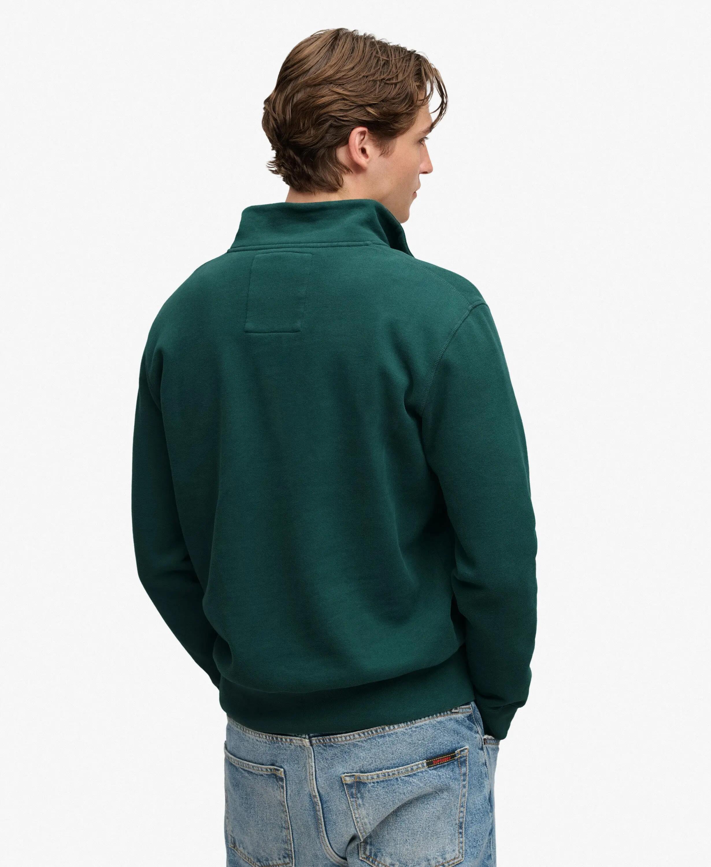 superdry Tonal Half Zip Sweatshirt em algodão reciclado — Storm Green 5/7