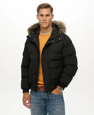 Superdry everest hooded puffer bomber jacket – gewatteerde capuchonjas