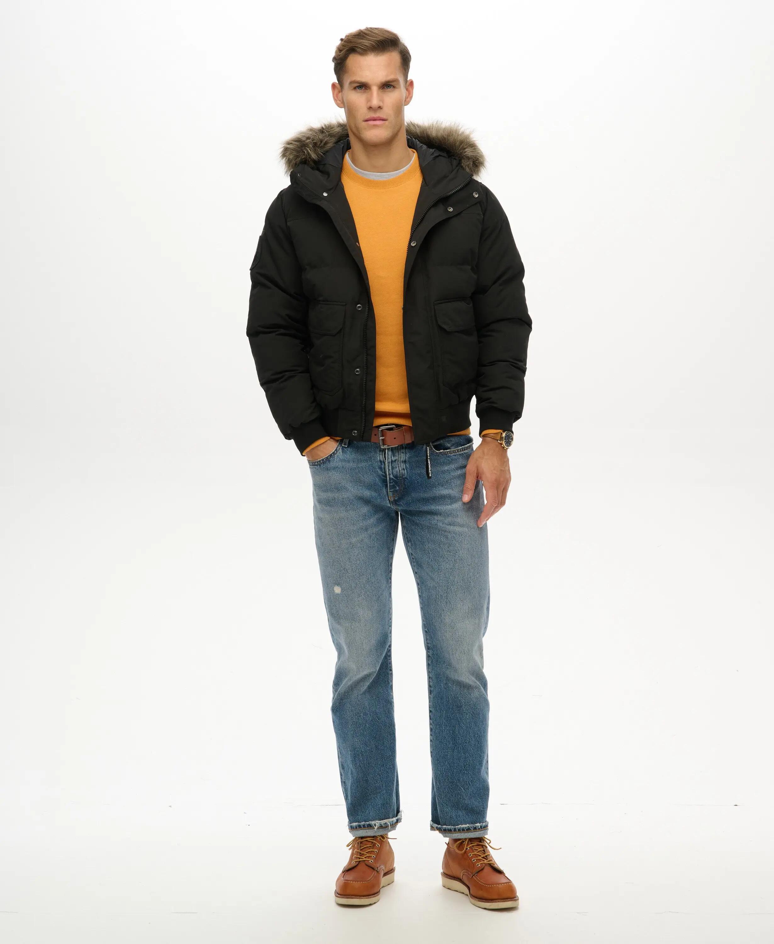 superdry Everest Hooded Puffer Bomber Jacket — casaco acolchoado com capuz, fit 3/6