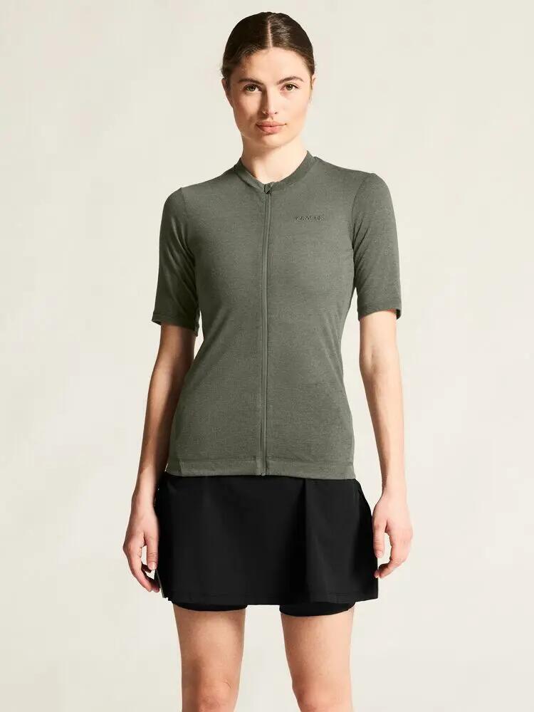 craft Everyday Wool SS Jersey W – Leaf/Melange, korte mouw 7/7