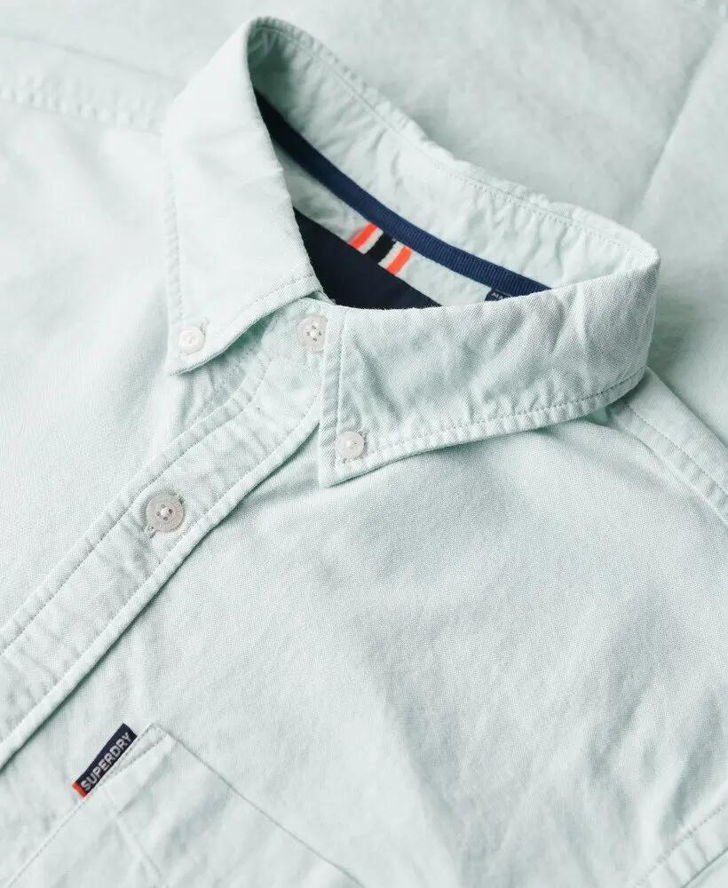 superdry Oxford Kurzarm-Hemd aus Bio-Baumwolle – Light Green 5/6
