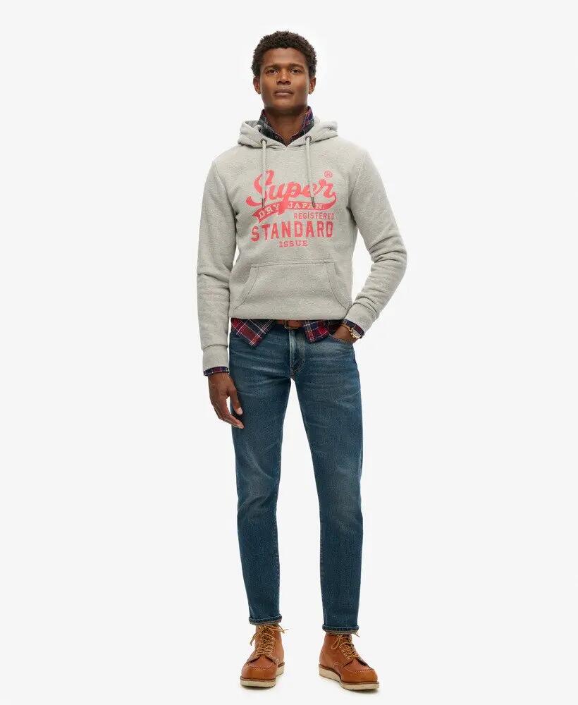 superdry Standard Script Hoodie – relaxed fit, podszycie szczotkowane 2/4