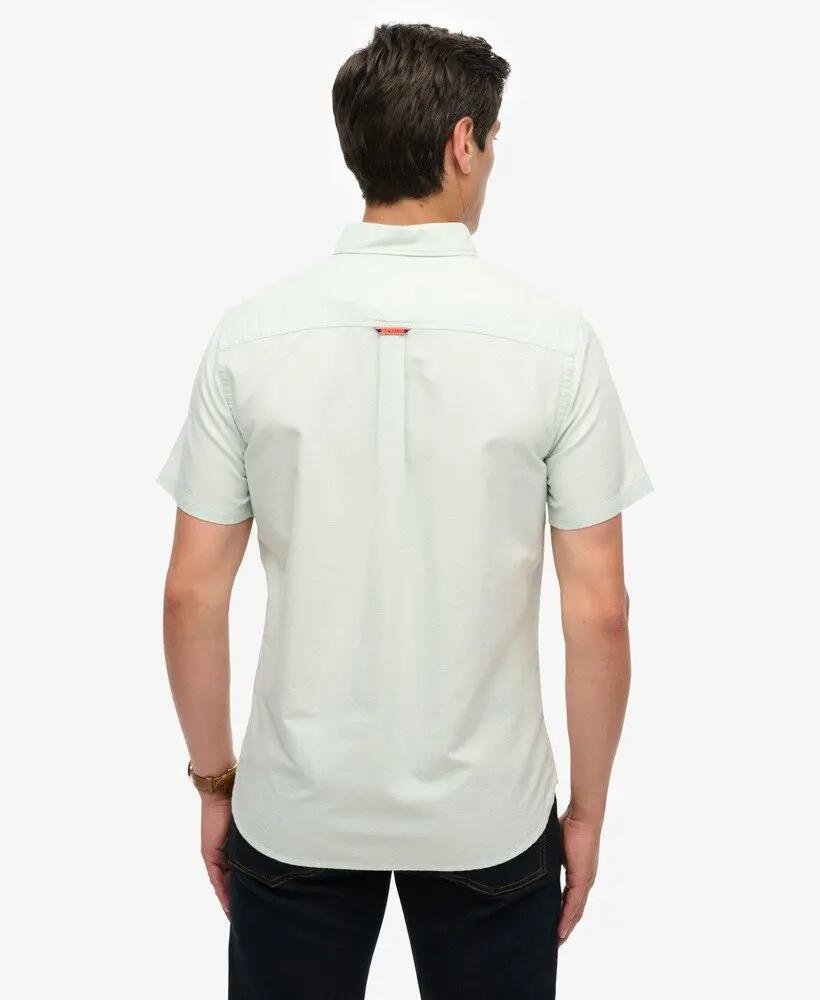 superdry Oxford Kurzarm-Hemd aus Bio-Baumwolle – Light Green 4/6